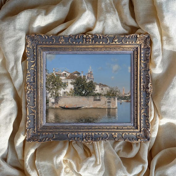 Venice Canal Art Print Gondola Fine Wall Decor Italian Cityscape