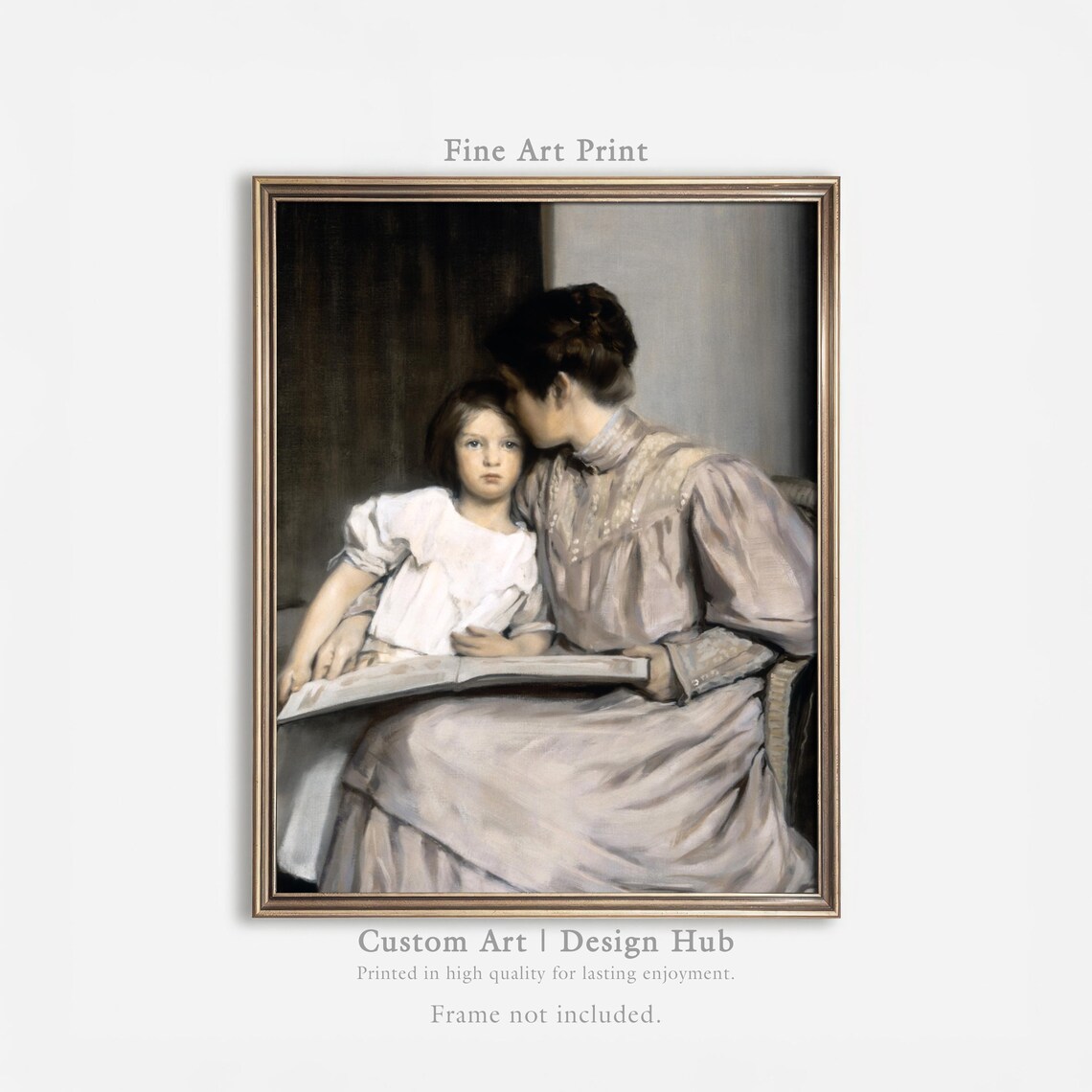 Mother And Child Vintage Family Portrait Art Print