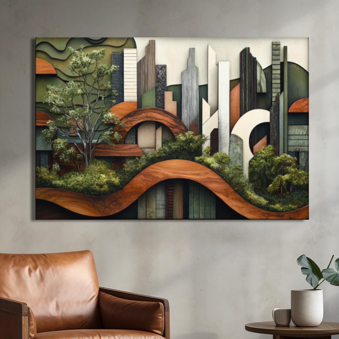 Abstract Wood Grain Art Print, Earthy Modern Decor - Image 3