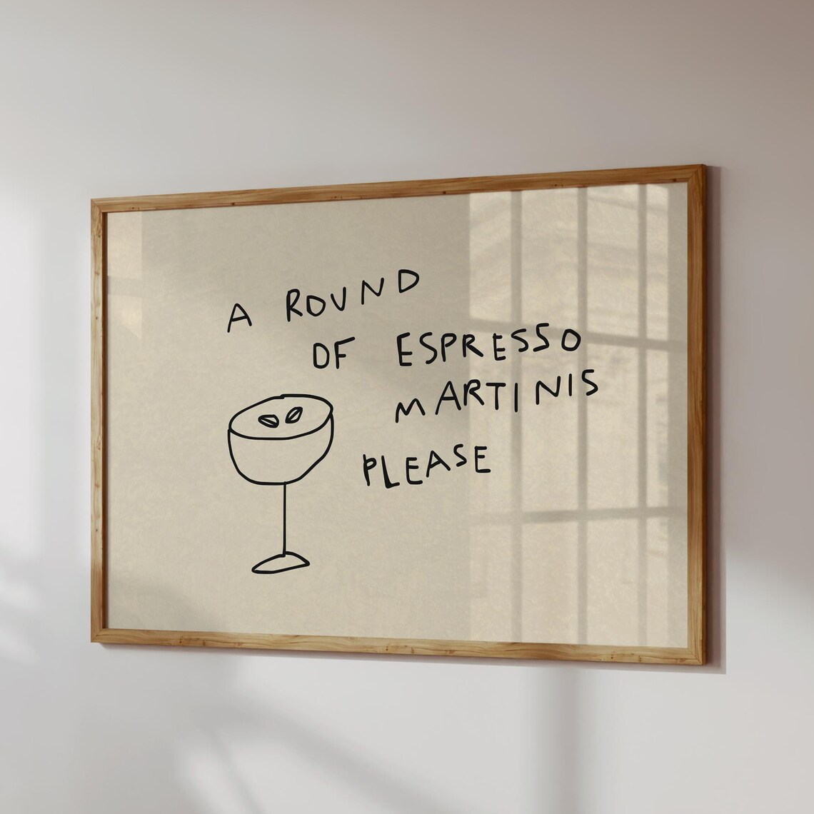 Round Of Espresso Martinis Please Funny Bar Cart Quote Wall Art