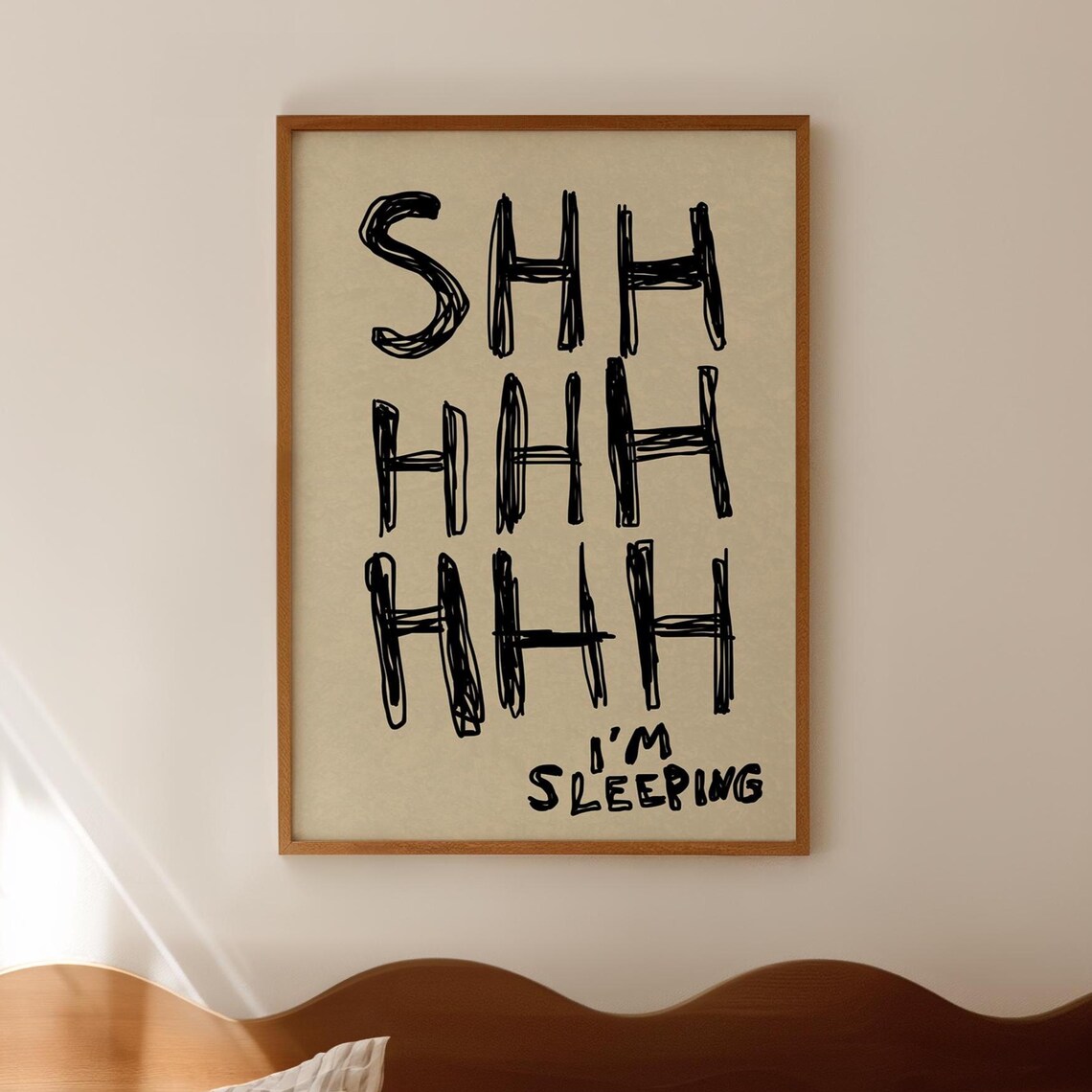 Funny Sleeping Quote, Handwritten Bedroom Art Print