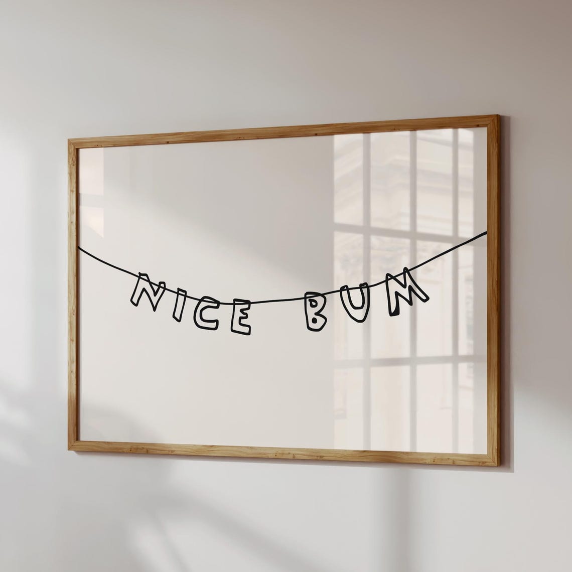 Nice Bum Print Minimalist Bathroom Wall Art Digital Download Horizontal