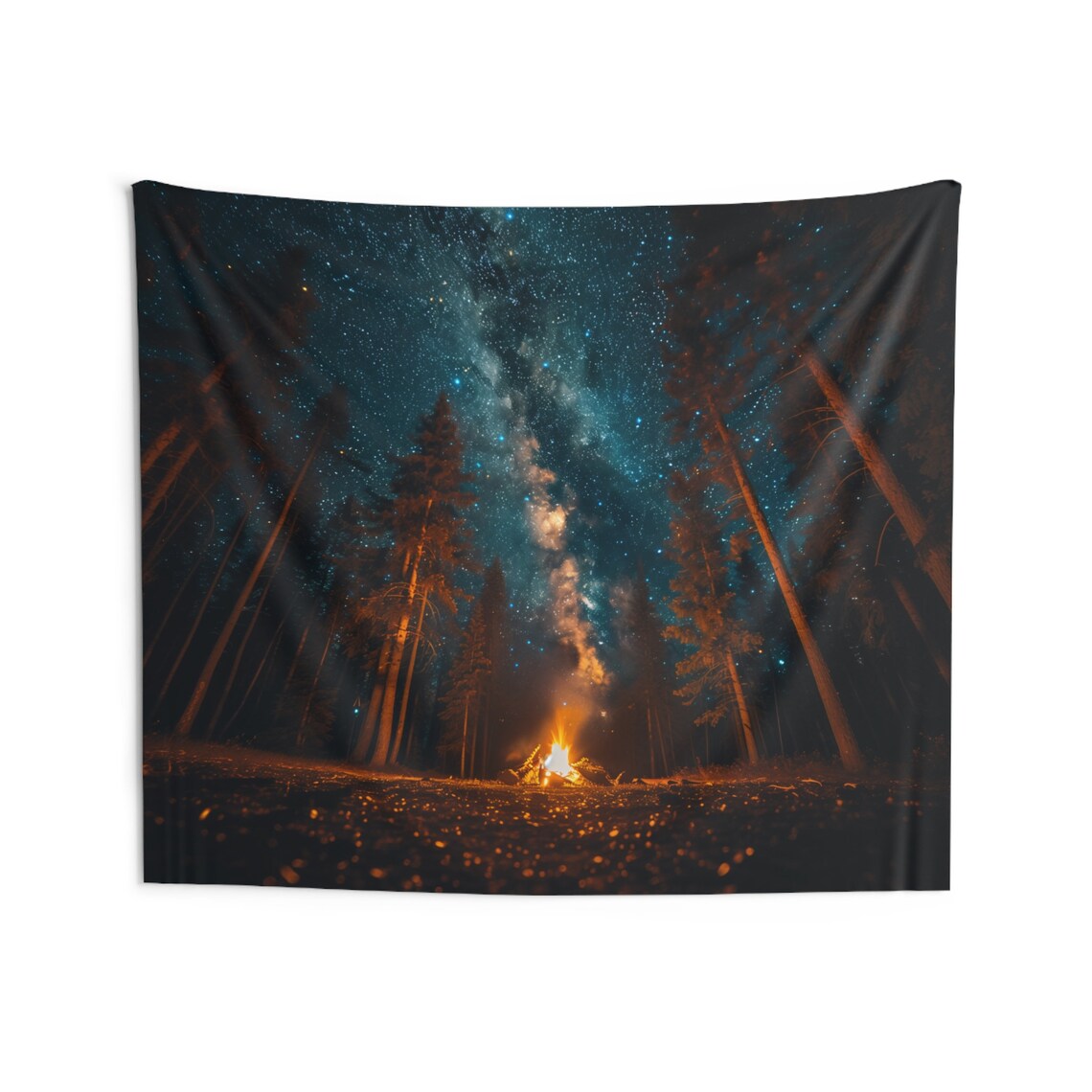 Starry Night Whispering Pines Tapestry Abstract Forest Wall Hanging Art Large Artistic Wall Decor - Image 4