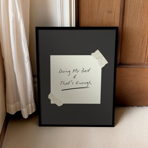 Gentle Productivity Affirmation Print Handwritten Mental Health Art