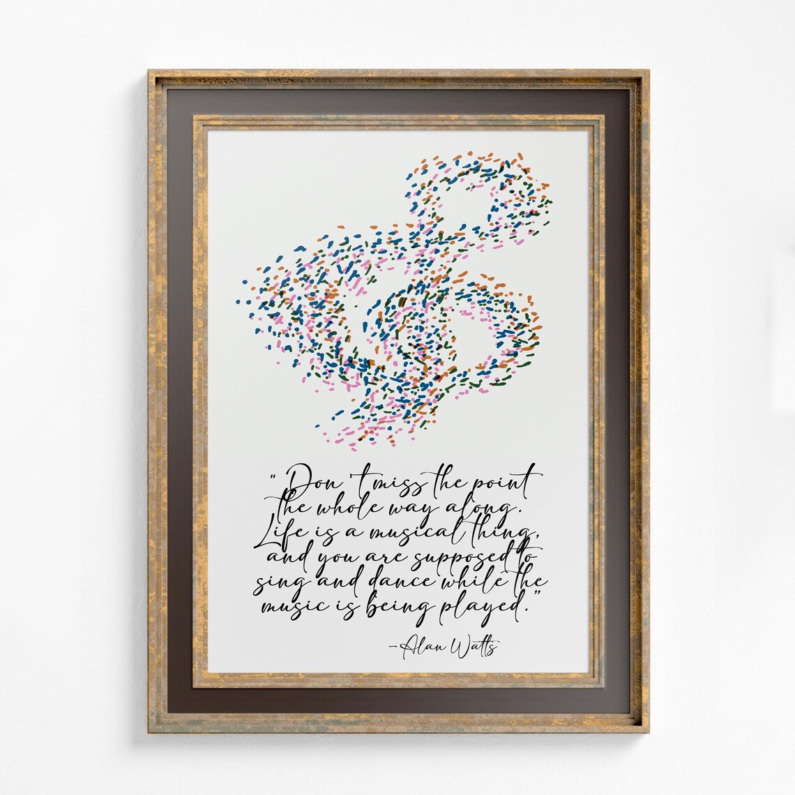 Alan Watts Life Quote, Inspirational Art Print