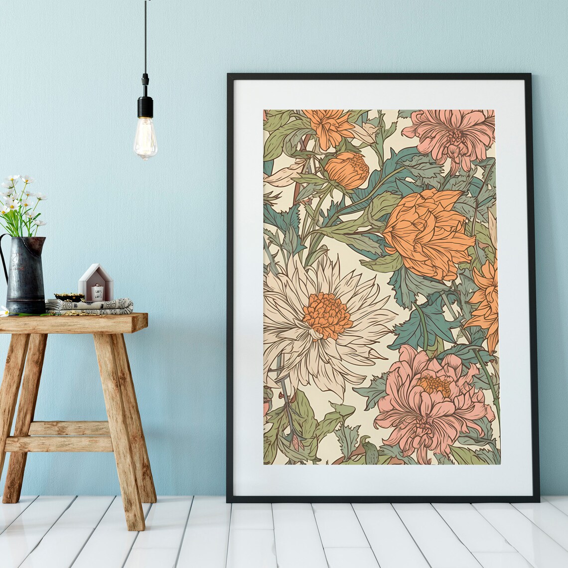 Floral Art Nouveau, William Morris Bohemian Poster