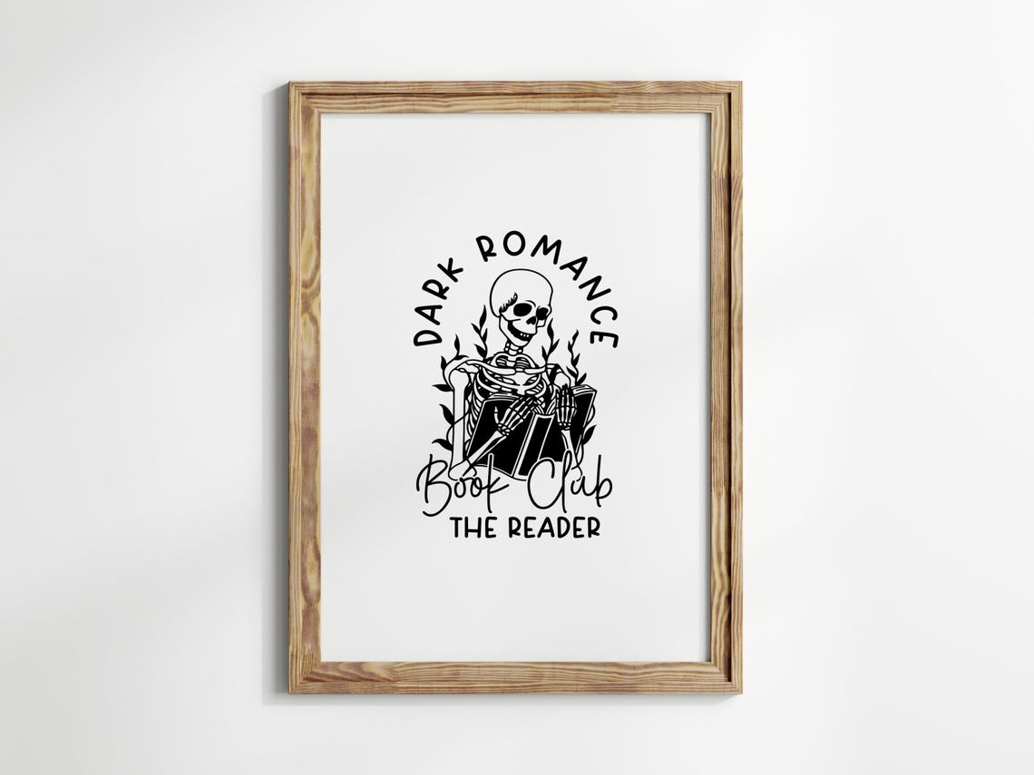Dark Romance Book Club Skeleton Reader Gothic Book Lover Poster - Image 2