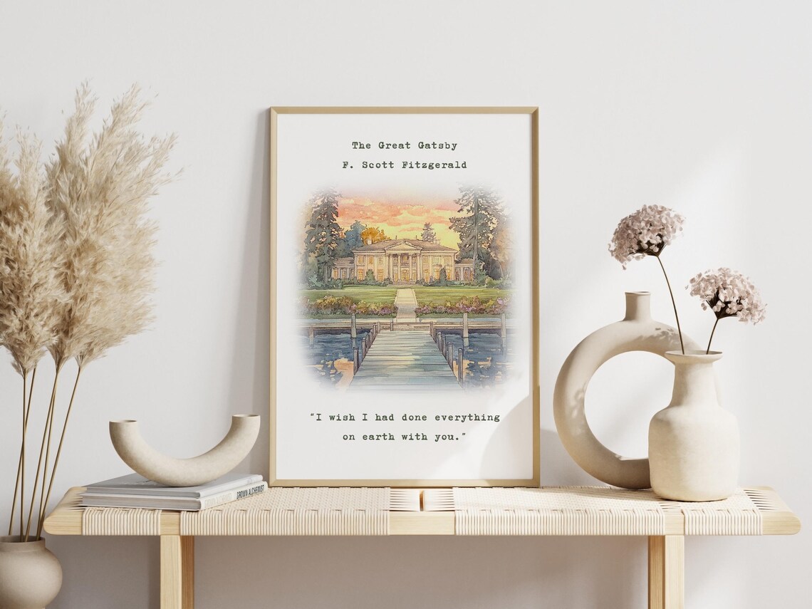 The Great Gatsby F Scott Fitzgerald Literary Quote Love Poster - Image 2