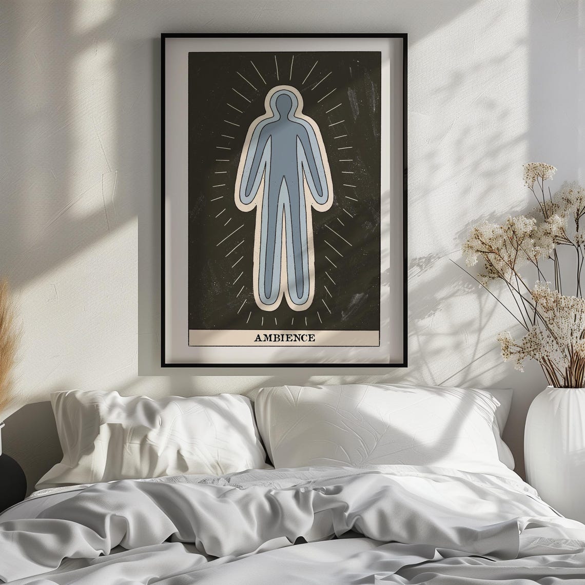 Ambience Tarot Card Art with Glowing Human Aura on Black Poster - Image 2