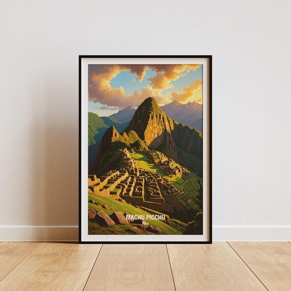 Machu Picchu Peru Golden Sunset Over The Ancient Citadel Poster