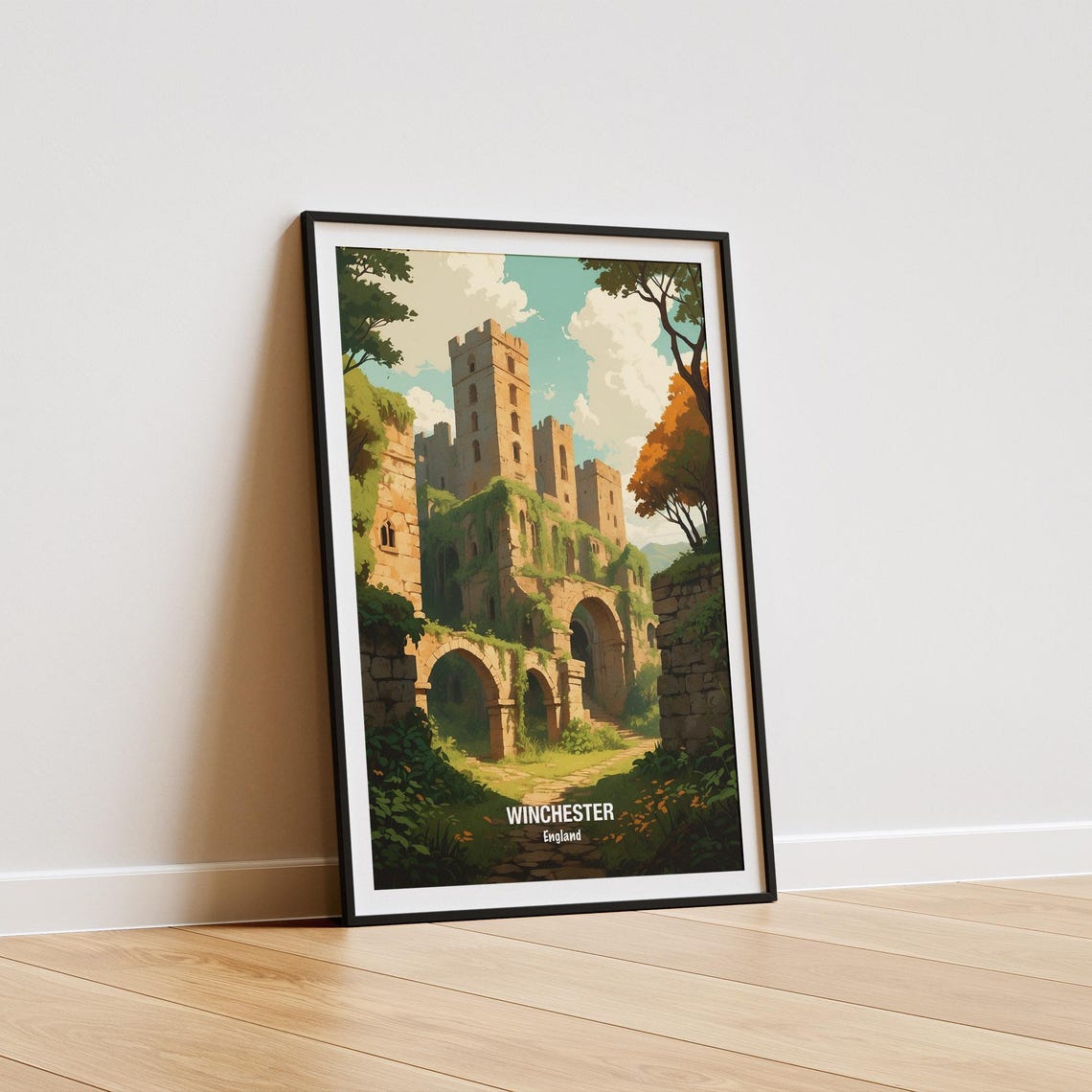 Winchester England Ancient Ivy Covered Medieval Castle Ruins Poster - Image 5