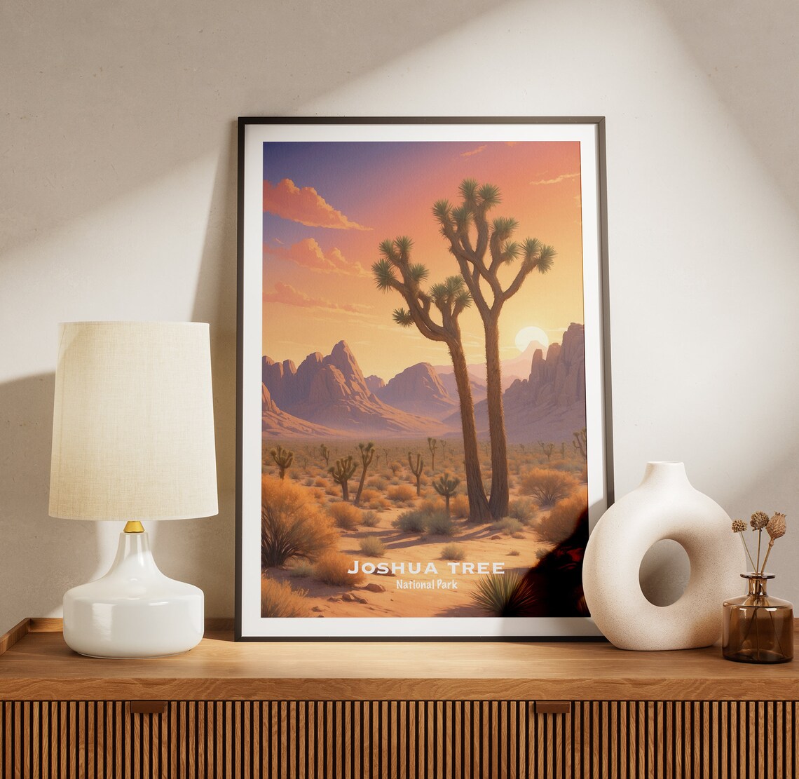 Joshua Tree National Park Desert Sunset Trees Vista Rocks Poster - Image 3