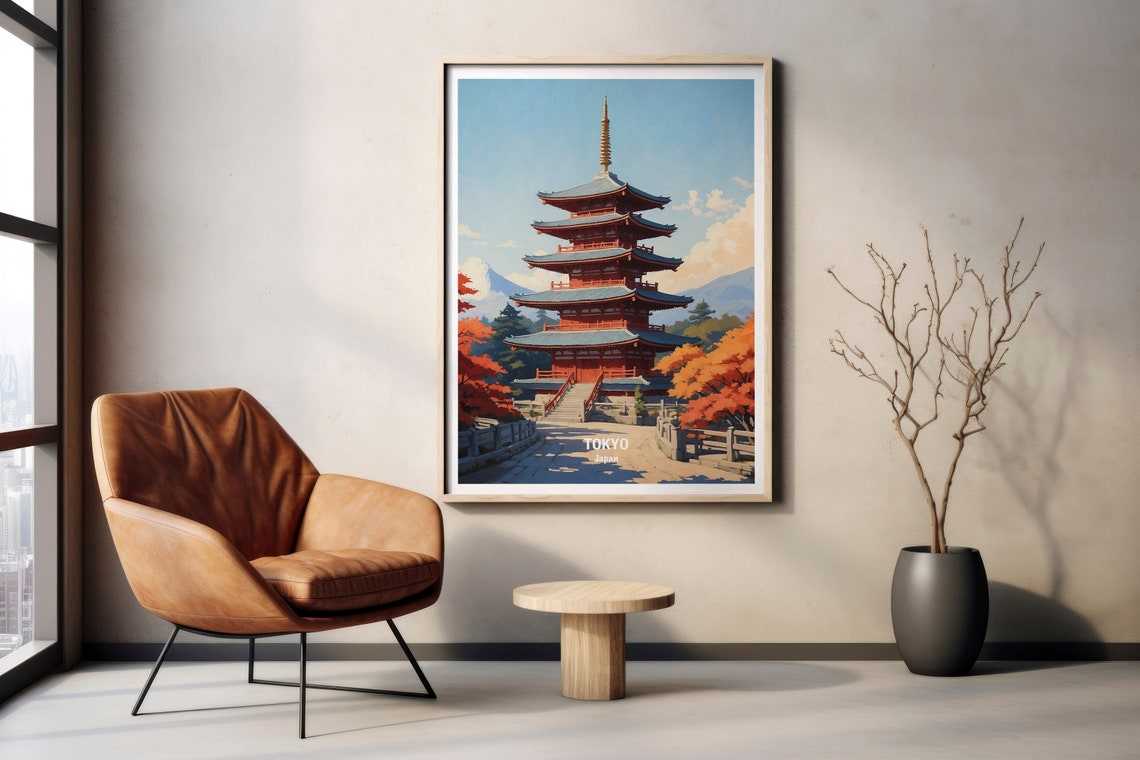 Tokyo Japan Travel Poster Tokyo City Print Tokyo Wall Art Gift For Travelers Home Decor Japan Art Print Tokyo Skyline - Image 2