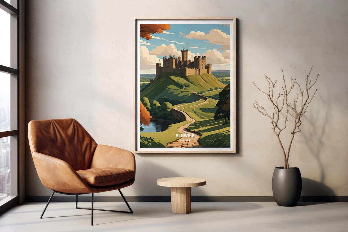 Alnwick Castle England Historic Hilltop Castle Countryside Poster - Image 2