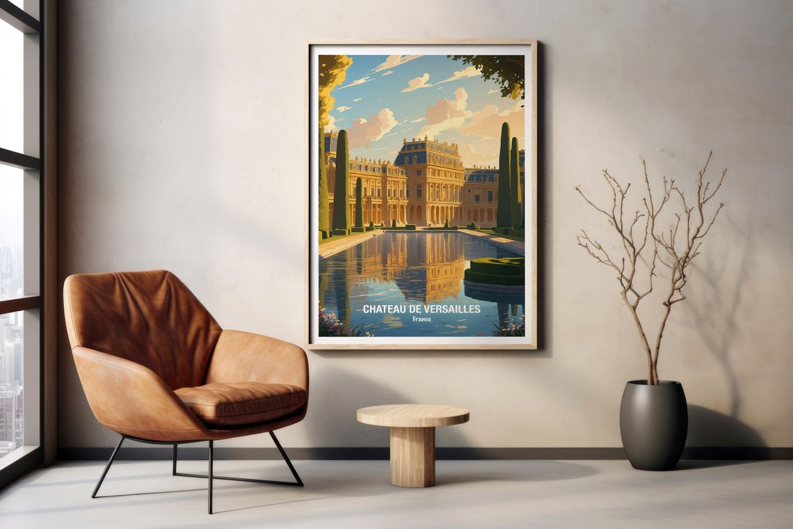 Chateau de Versailles Mirror Pond Palace Reflection Dusk Poster - Image 2