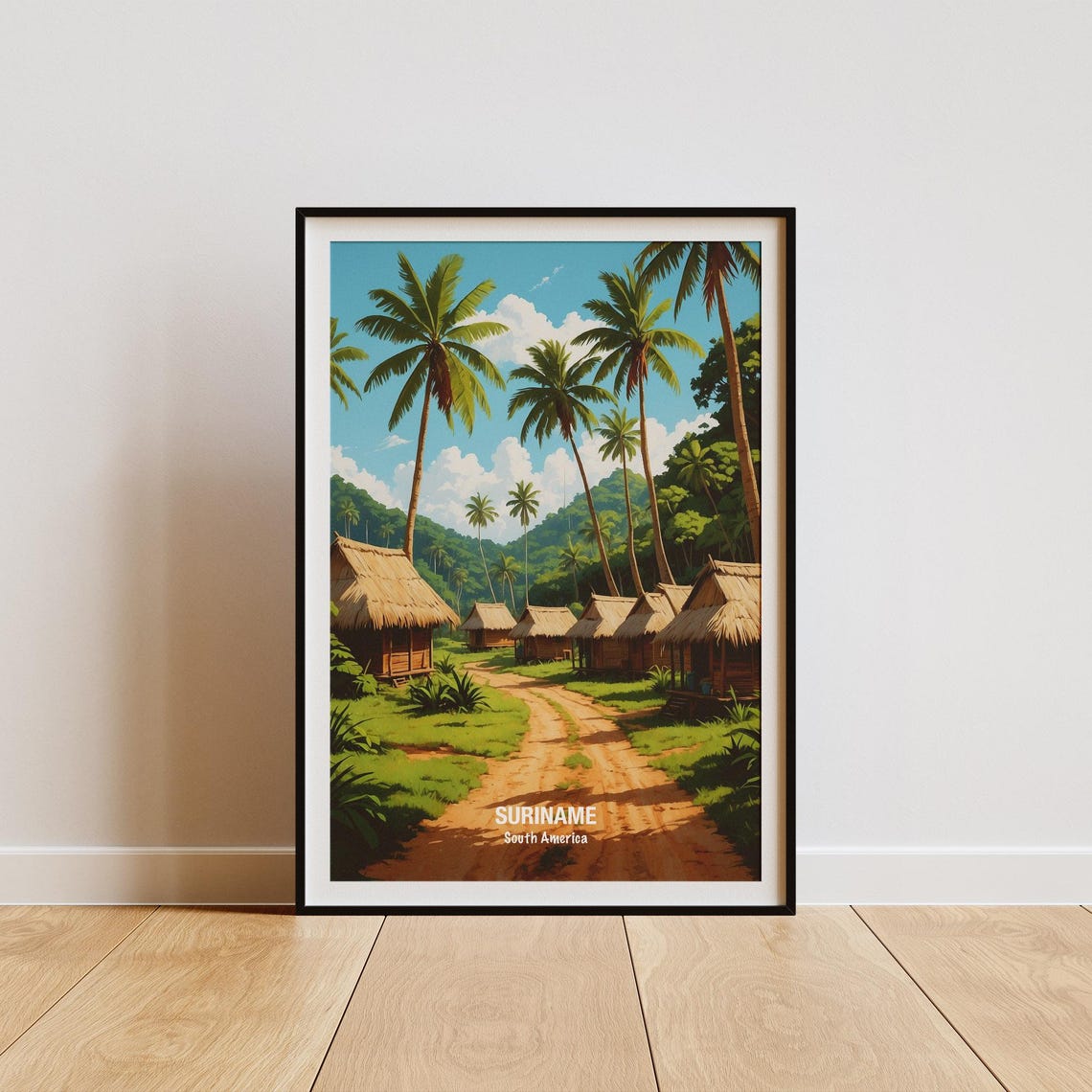 Suriname Palm Lined Jungle Village Path South America Poster