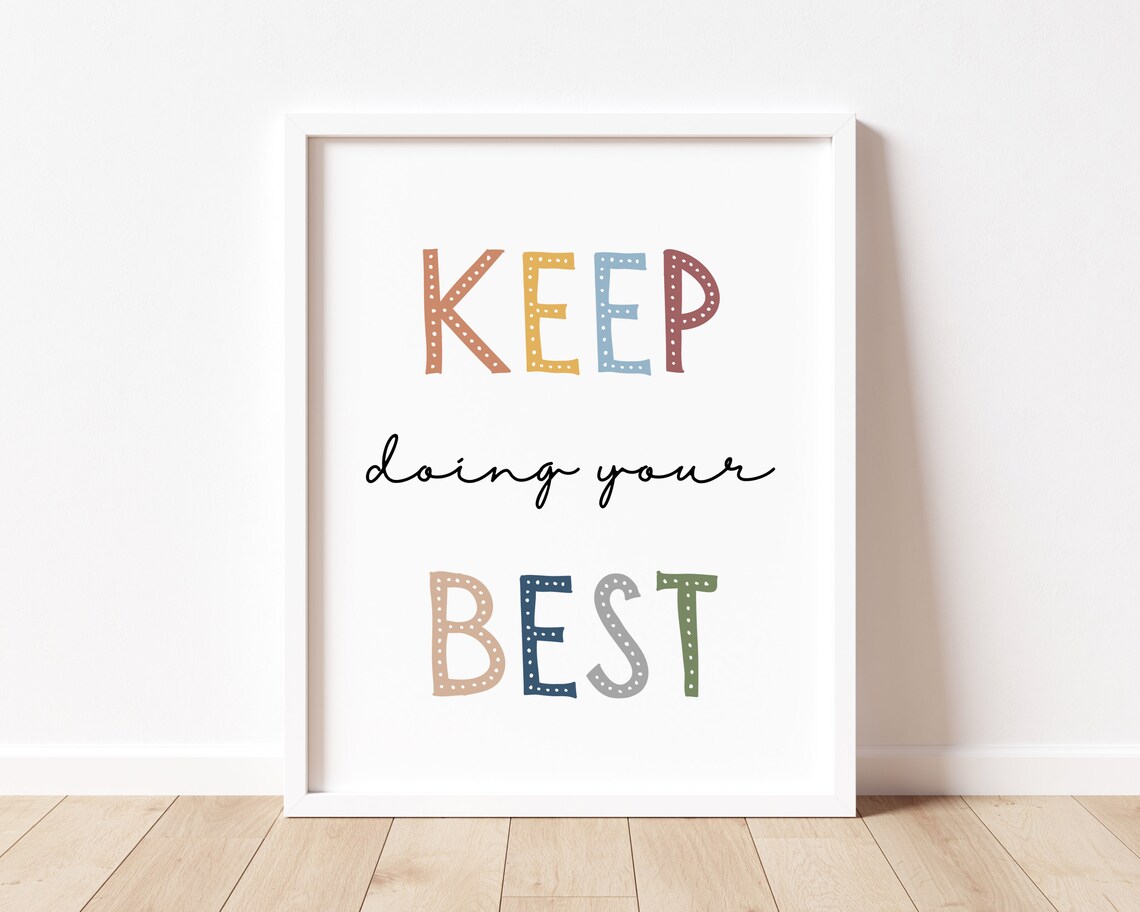Keep Doing Your Best Kids Affirmations Boho Art Print - Image 2