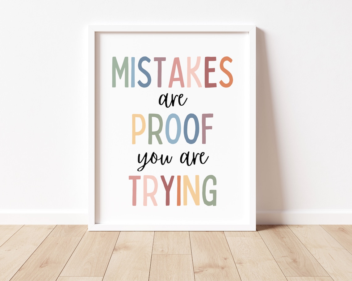 Mistakes Are Proof You Are Trying, Boho Art Print - Image 2