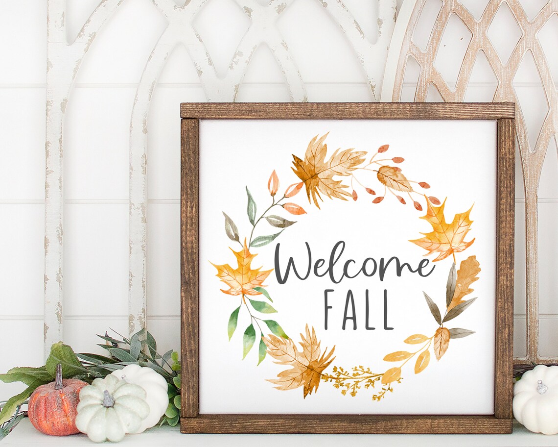 Welcome Fall Autumn Fall Decor Art Print