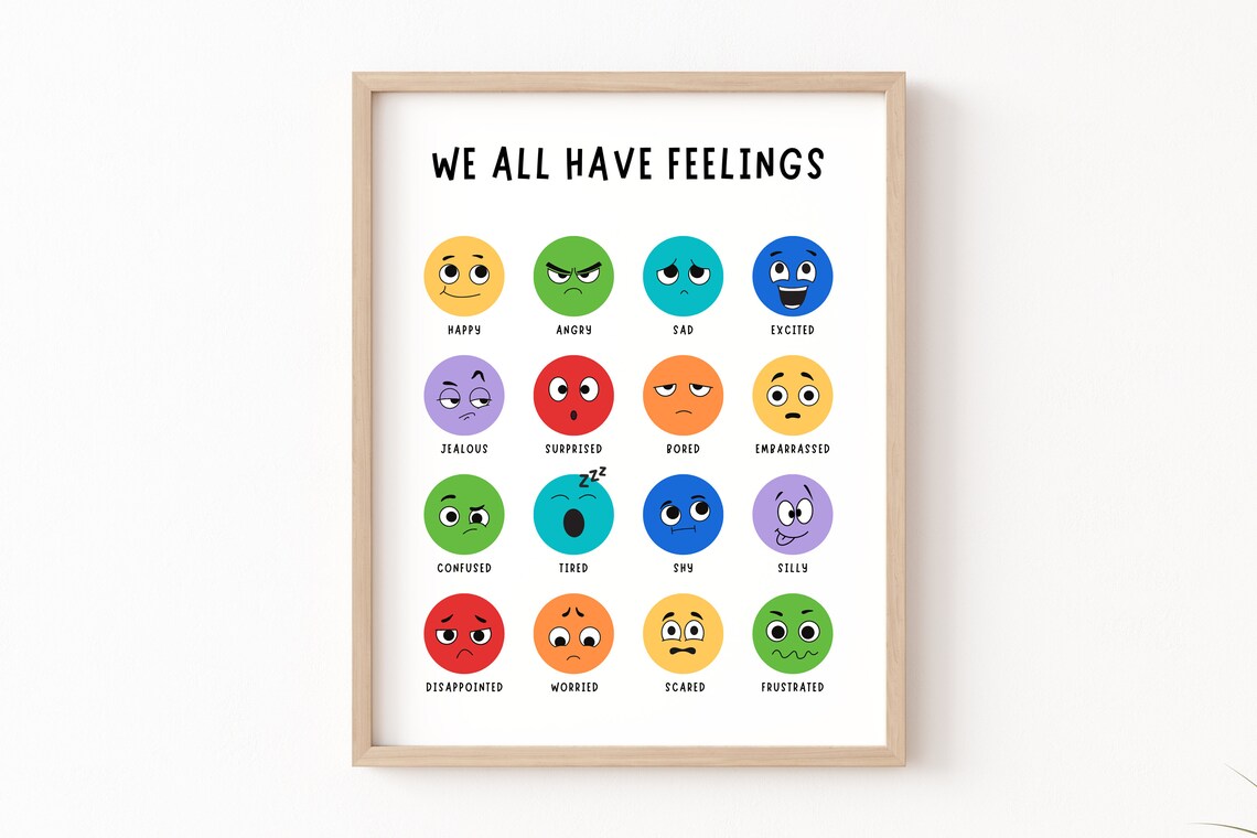 Its Okay To Feel Emotions Rainbow Feelings Chart