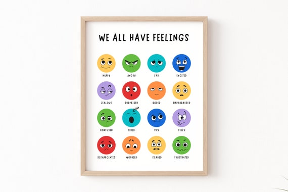 Its Okay To Feel Emotions Rainbow Feelings Chart