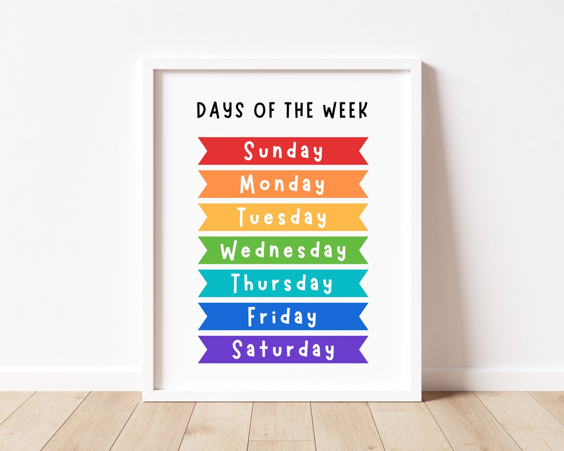Days of the Week Educational Poster, Classroom Decor - Image 4
