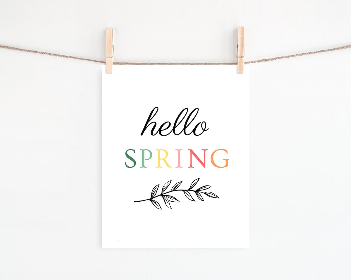 Hello Spring Farmhouse Boho Wall Art Print - Image 2