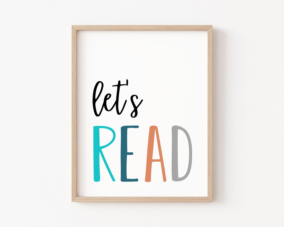 Lets Read Playroom Kids Reading Corner Poster Print