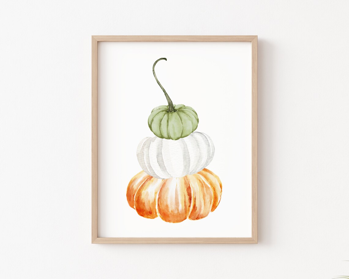 Pumpkin Watercolor Art Print, Fall Wall Decor - Image 3
