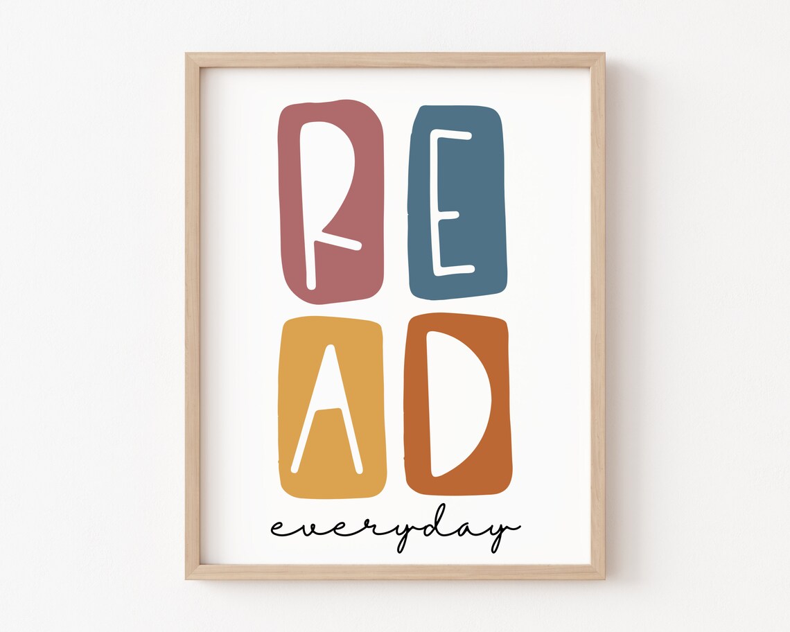 Read Everyday Boho Classroom Poster Print