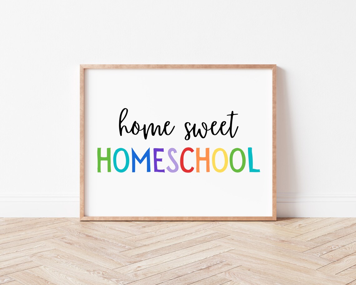 Home Sweet Homeschool Sign, Rainbow Decor Art Print - Image 2