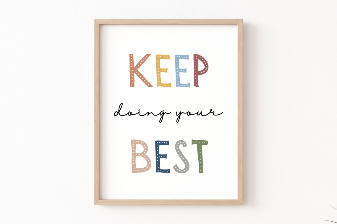 Keep Doing Your Best Kids Affirmations Boho Art Print
