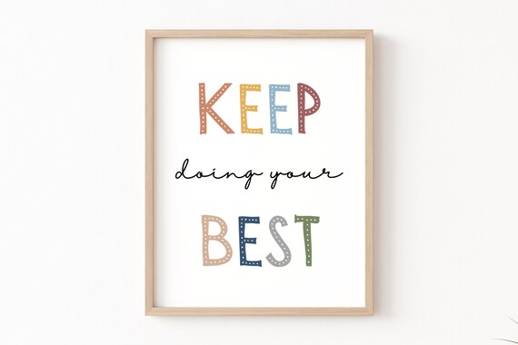 Keep Doing Your Best Kids Affirmations Boho Art Print