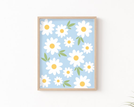 Daisy Print, Danish Pastel Boho Botanical Art Print