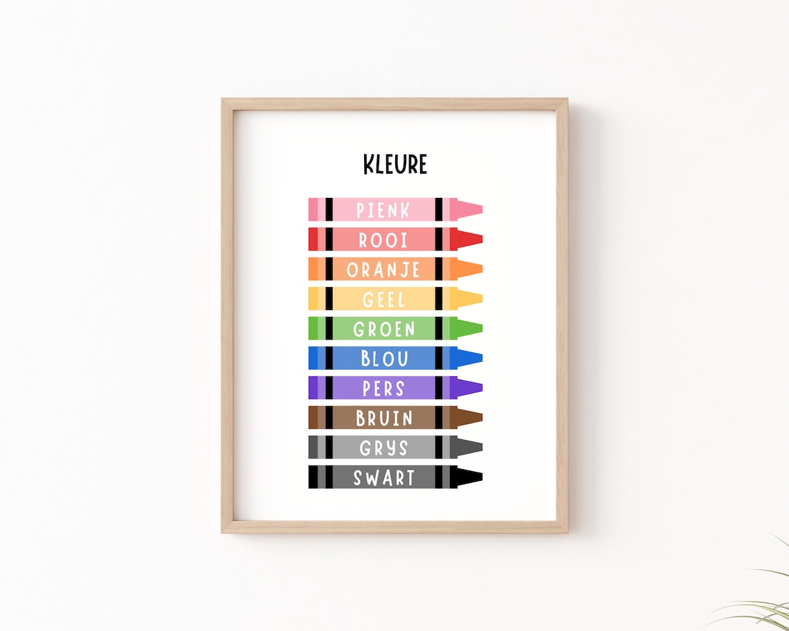 Afrikaans Classroom Decor, Bilingual Art Print