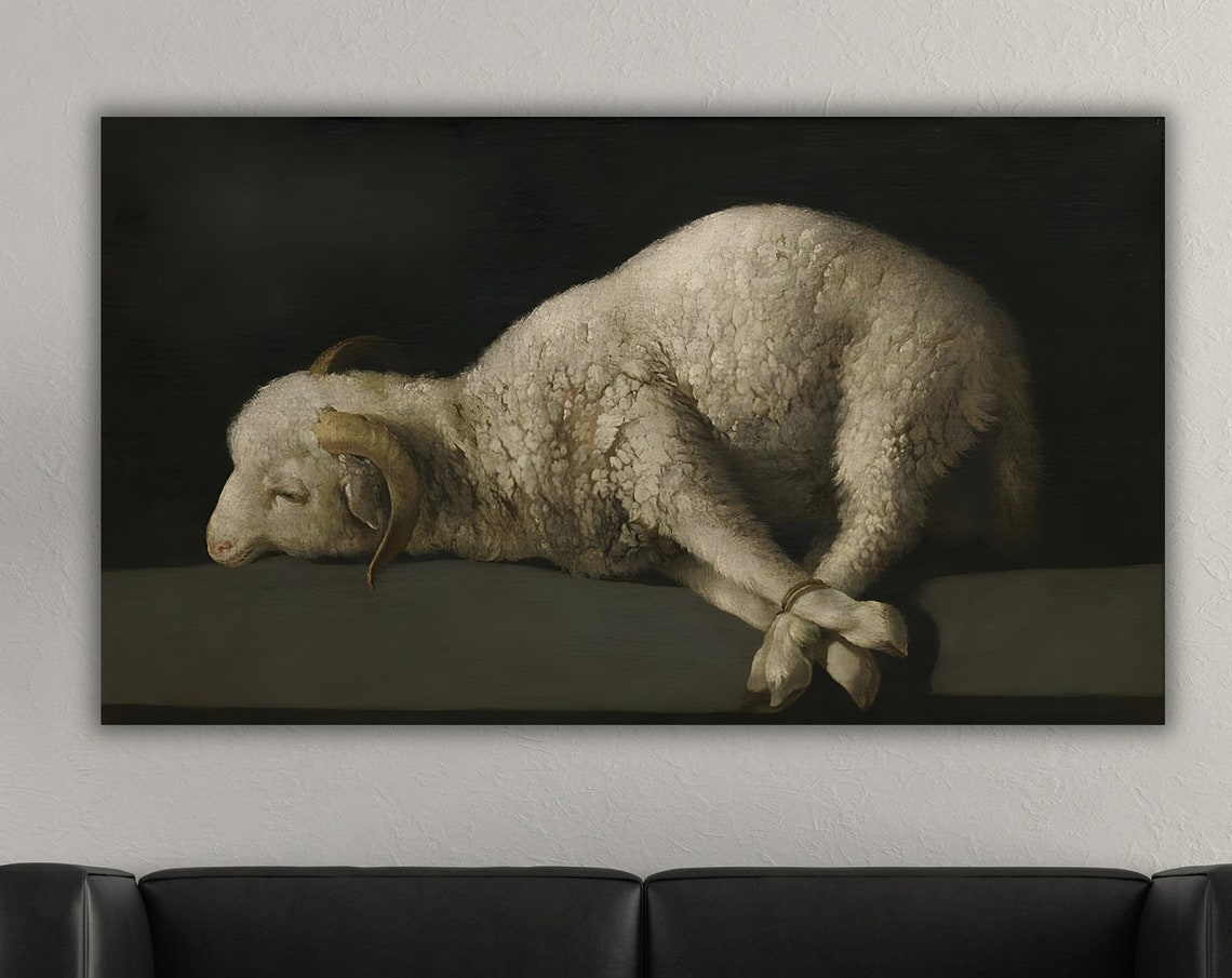 Francisco de Zurbaran Agnus Dei Bound Lamb Sacred Baroque Poster