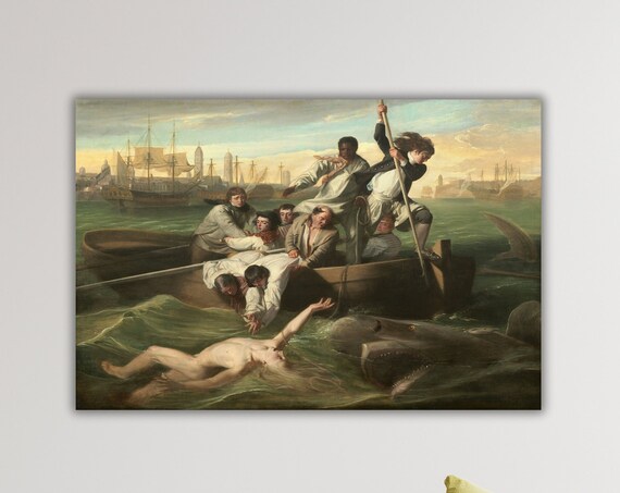 John Singleton Copley Wall Art John Singleton Copley Watson And The Shark Art Print Shark Attack Poster Panel Wall Decor