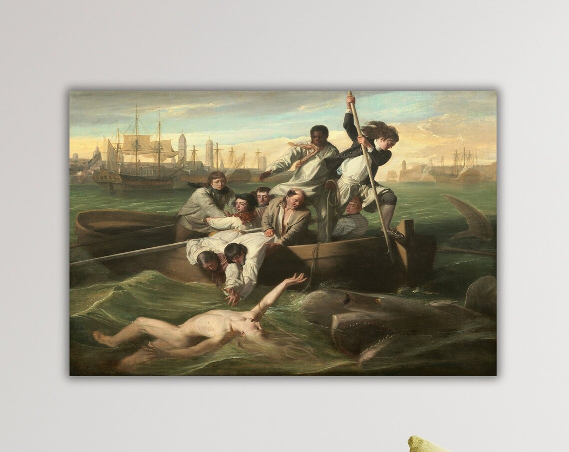 John Singleton Copley Wall Art John Singleton Copley Watson And The Shark Art Print Shark Attack Poster Panel Wall Decor