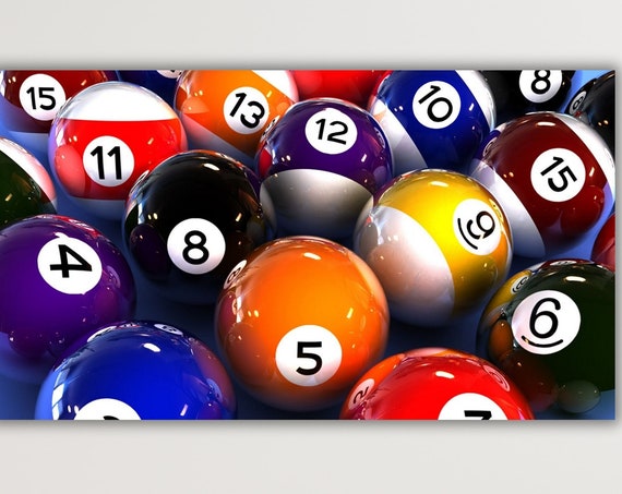 Billiard Balls Fan Gift Billiard Balls Postercanvas Wall Art Billiards Wall Art Man Cave Billiard Room Wall Art Decor Billiards Wall Decor