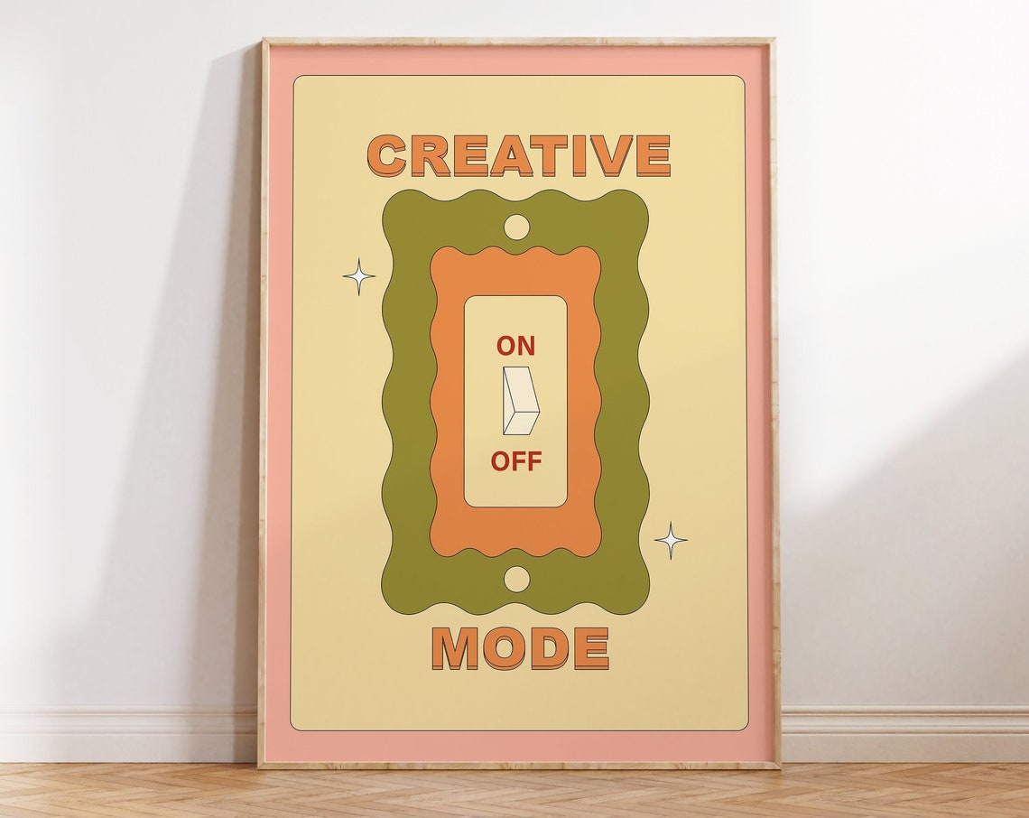 Creative Mode Light Switch Retro Artist Studio Quote Wall Poster