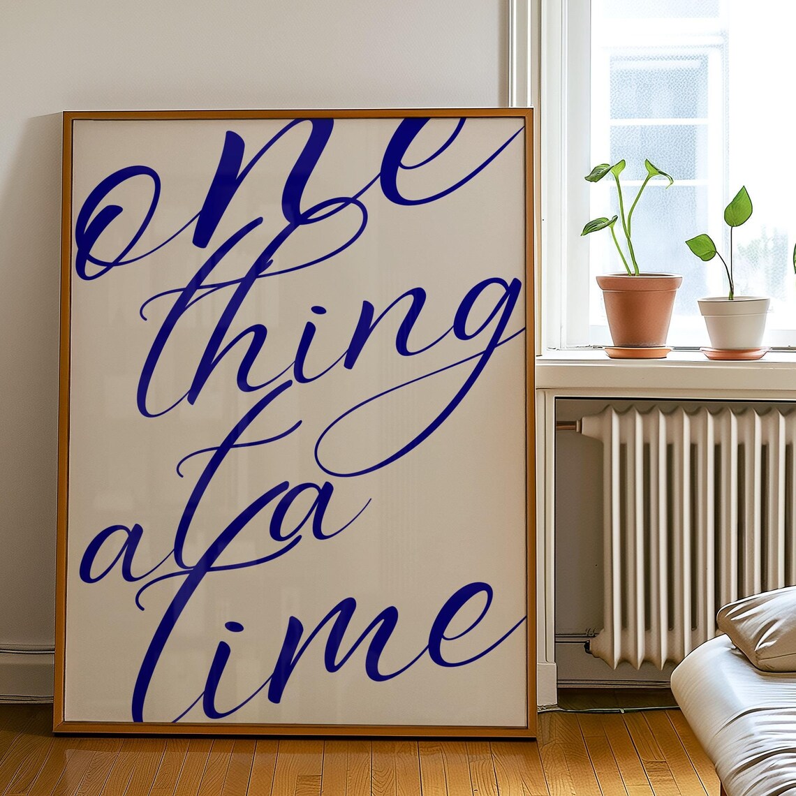 One Thing At A Time Unframed Poster Trendy Wall Art Simplistic Quote Motivational Prints Realistic Abstract Mental Health