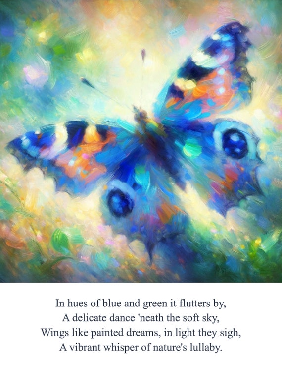 Butterfly Personalized Poem Print Poem Art Poem Print Custom Poem Personalized Wall Art Poem Poem Custom Poem Butterfly