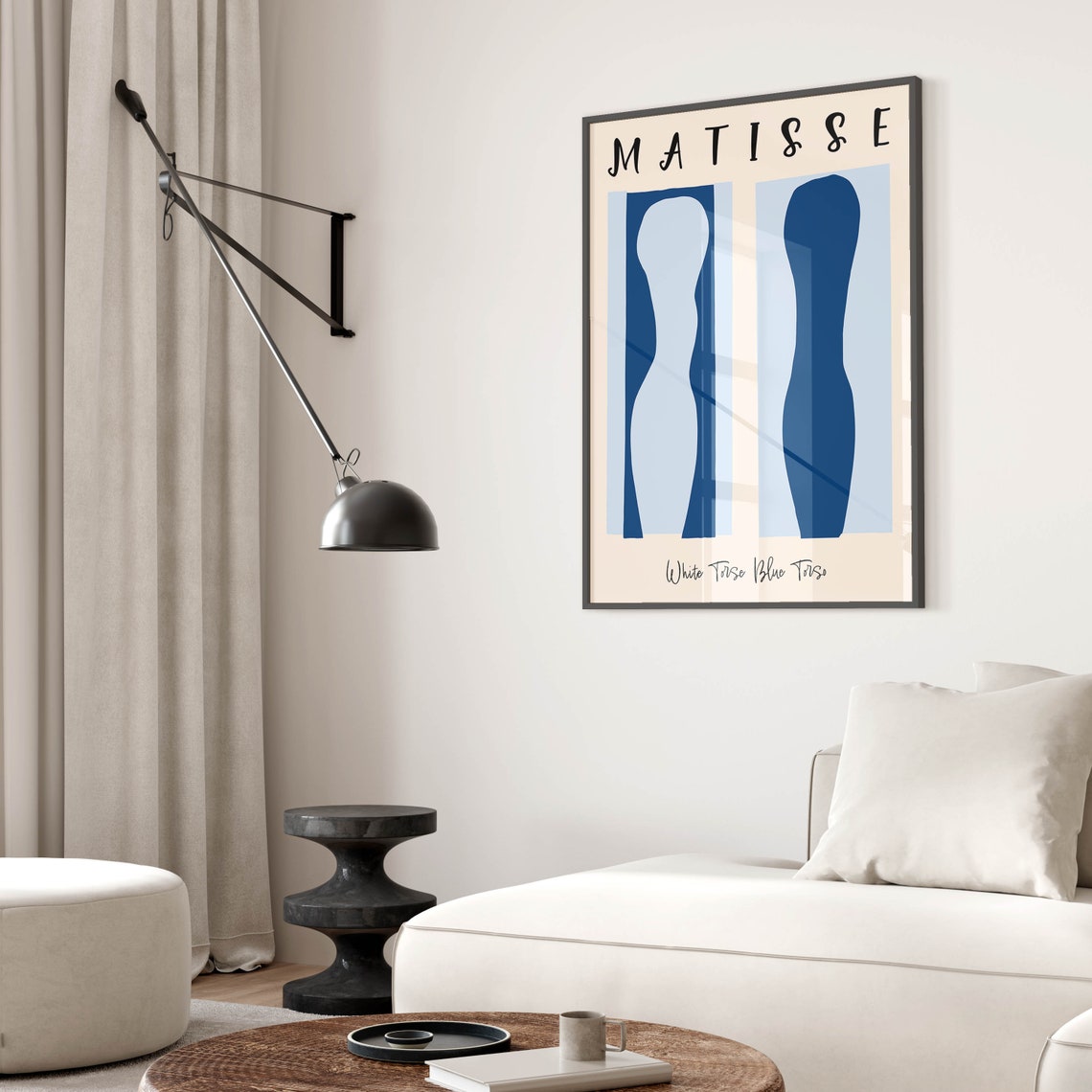 Henri Matisse Print Blue Abstract Poster White Torse Blue Torso Mid Century Modern Wall Art - Image 2