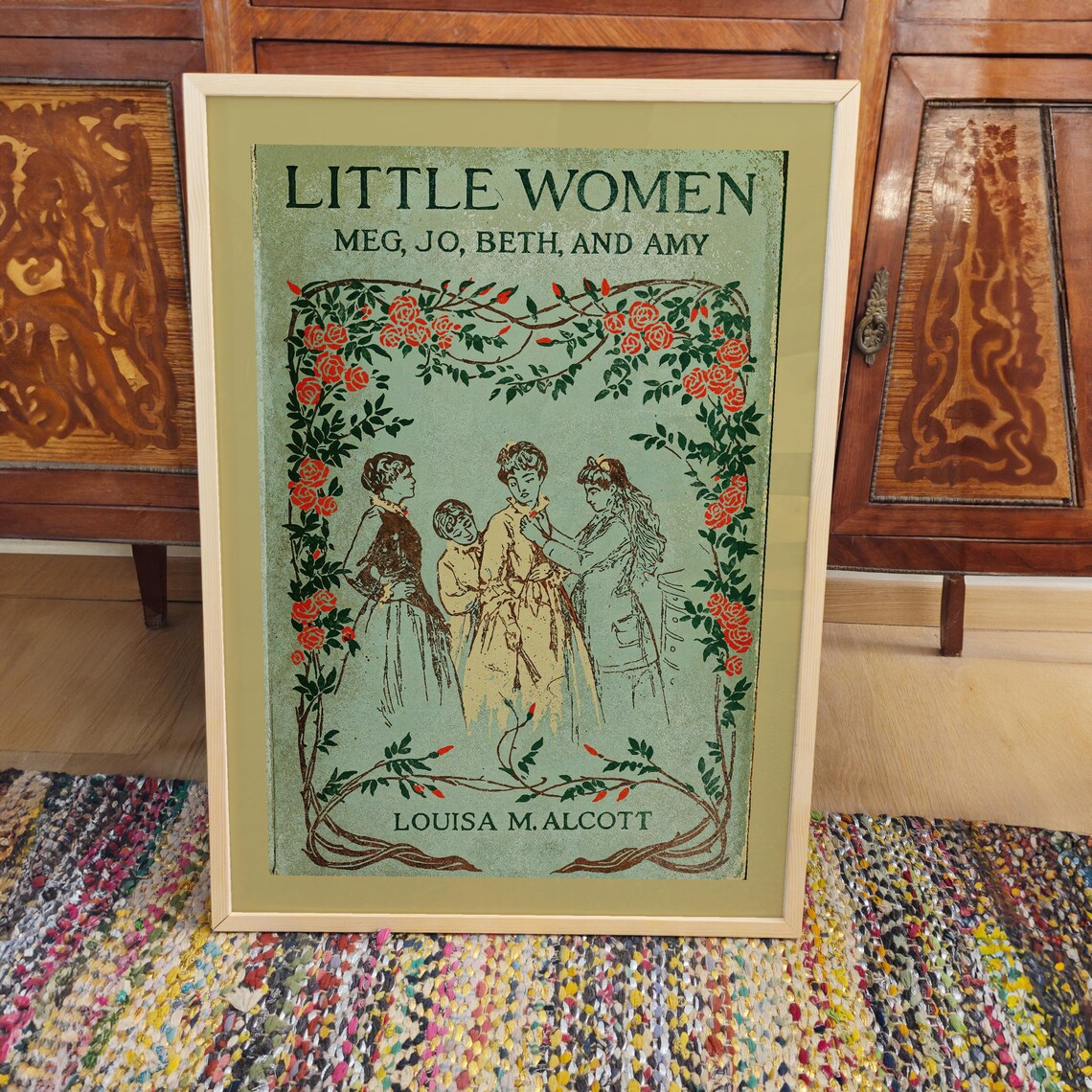 Little Women Meg Jo Beth And Amy Vintage Rose Book Cover Poster - Image 3