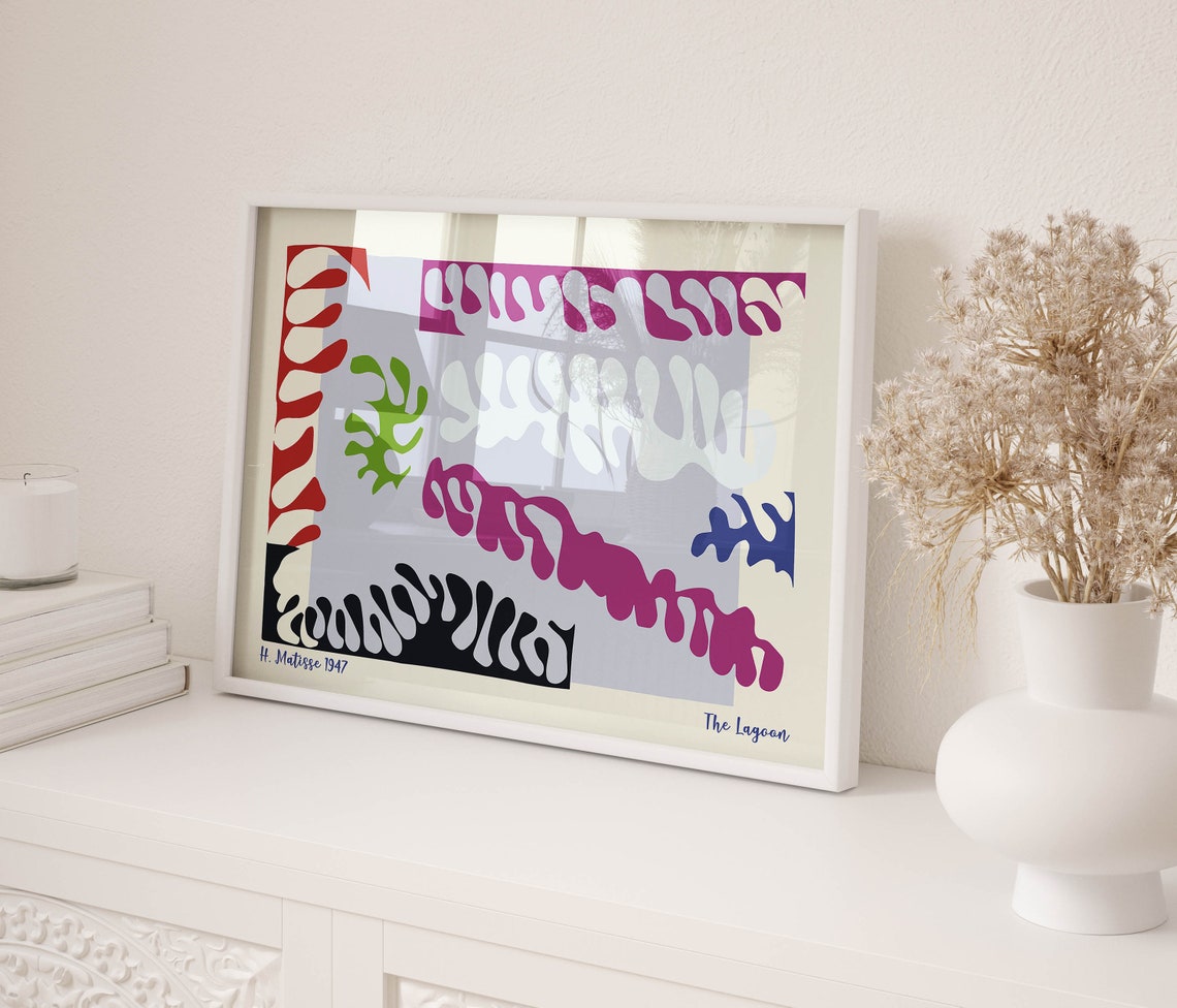 Henri Matisse Print Purple Abstract Poster The Lagoon 1947 Mid Century Modern Wall Art - Image 2