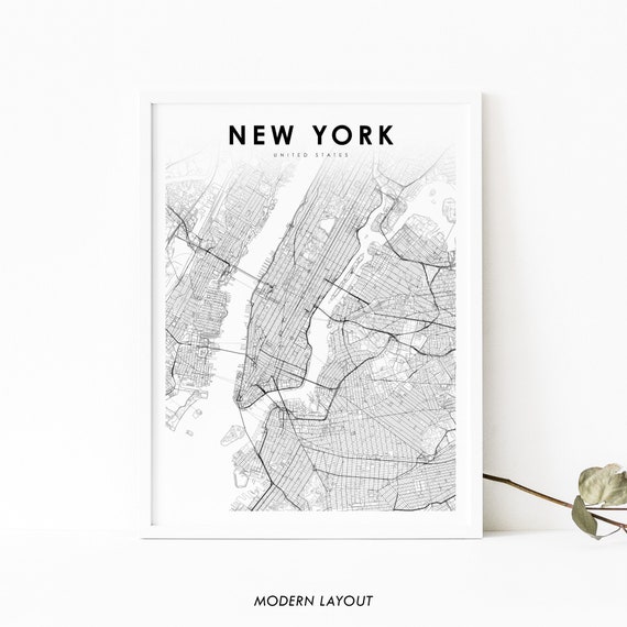 New York NYC Map Print, City Street Road Poster