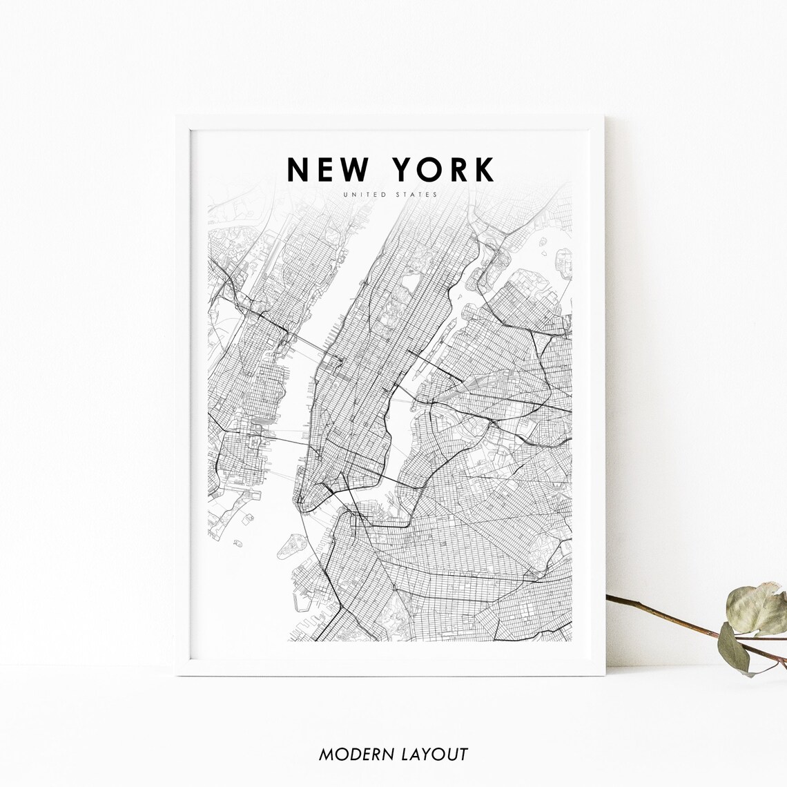 New York NYC Map Print, City Street Road Poster