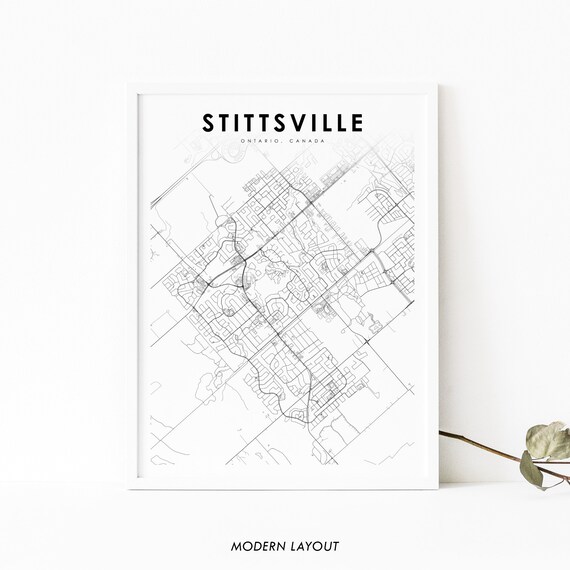 Stittsville Ontario Canada Minimalist City Map Modern Layout Poster