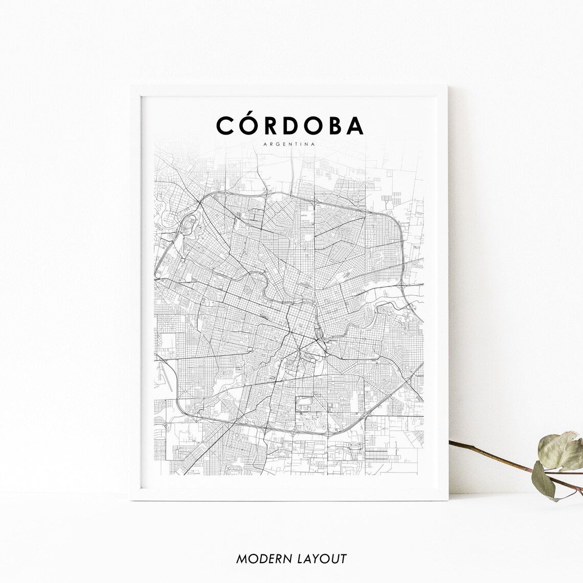 Cordoba Argentina Map Print, Nursery Room Decor