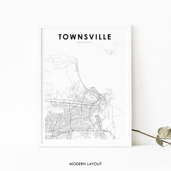 Townsville Australia Minimalist Street Map Line Art Modern Decor Poster